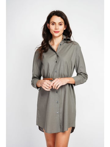 ASSUILI Leinenkleid in Khaki