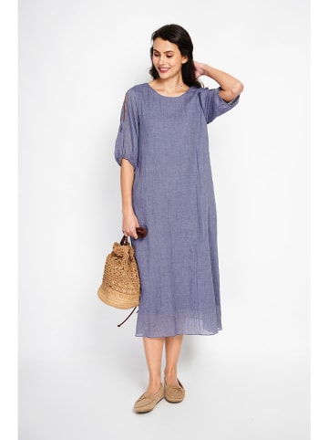 ASSUILI Leinenkleid in Blau