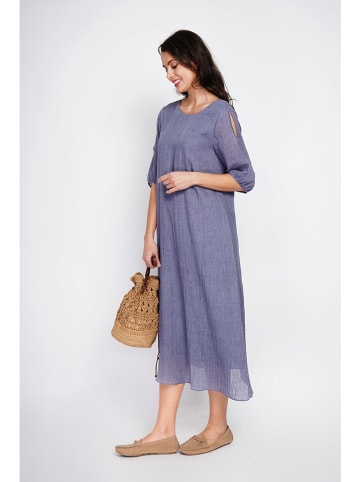 ASSUILI Leinenkleid in Blau