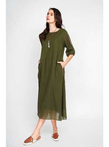 ASSUILI Leinenkleid in Khaki