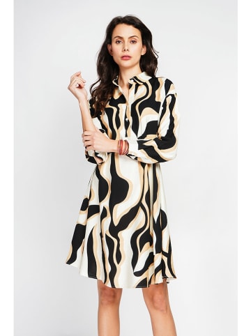 ASSUILI Kleid in Weiß/ Gelb/ Schwarz