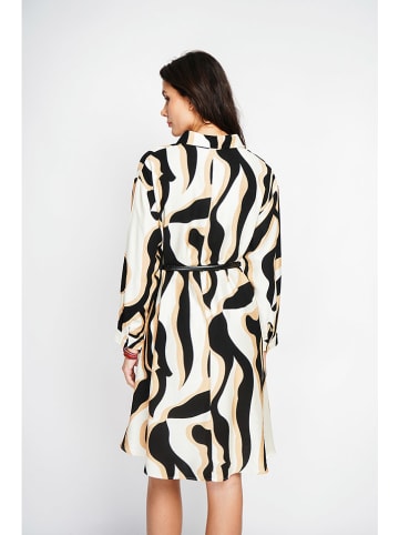 ASSUILI Kleid in Weiß/ Gelb/ Schwarz