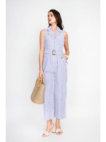 ASSUILI Jumpsuit blauw/wit