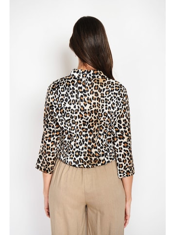 ASSUILI Blouse zwart/lichtbruin/wit