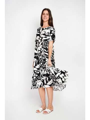 ASSUILI Kleid in Weiß/ Schwarz