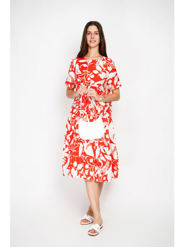 ASSUILI Kleid in Weiß/ Rot