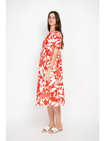 ASSUILI Kleid in Weiß/ Rot