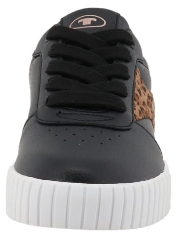 Tom Tailor Sneakers in Schwarz/ Braun