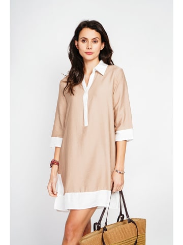 Le Jardin du Lin Jurk beige/wit