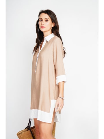 Le Jardin du Lin Jurk beige/wit