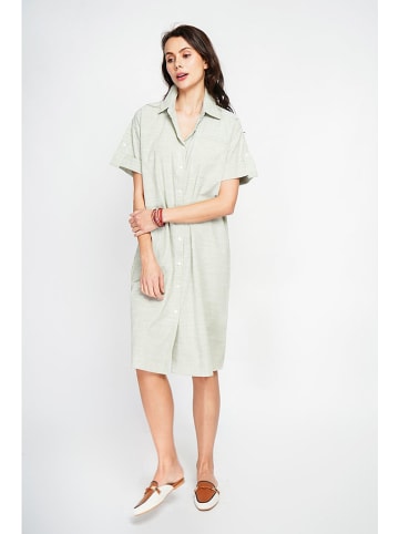 Le Jardin du Lin Kleid in Weiß/ Grün