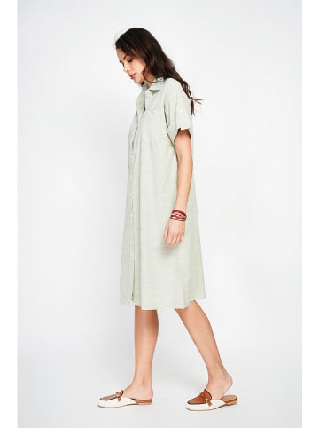 Le Jardin du Lin Kleid in Weiß/ Grün