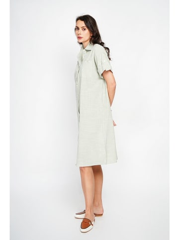 Le Jardin du Lin Kleid in Weiß/ Grün