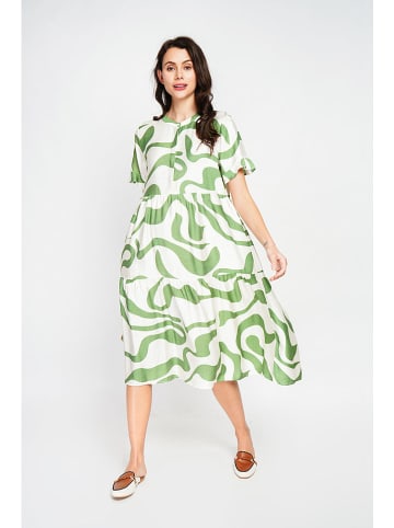 Le Jardin du Lin Kleid in Weiß/ Hellgrün