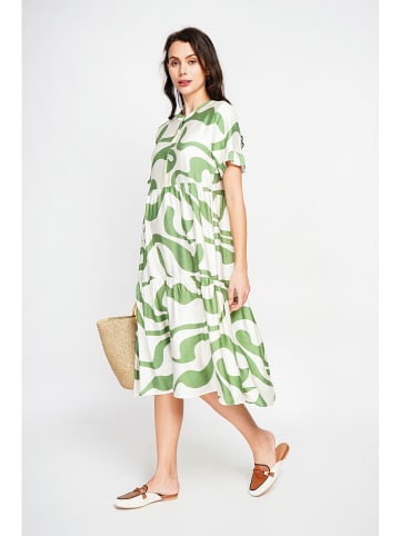 Le Jardin du Lin Kleid in Weiß/ Hellgrün