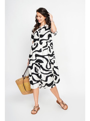Le Jardin du Lin Kleid in Weiß/ Schwarz