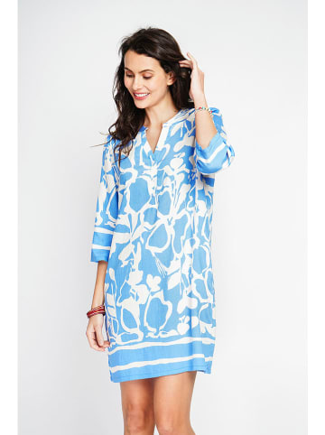 Le Jardin du Lin Kleid in Weiß/ Hellblau