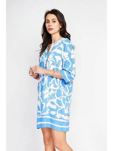 Le Jardin du Lin Kleid in Weiß/ Hellblau