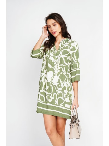 Le Jardin du Lin Kleid in Weiß/ Grün