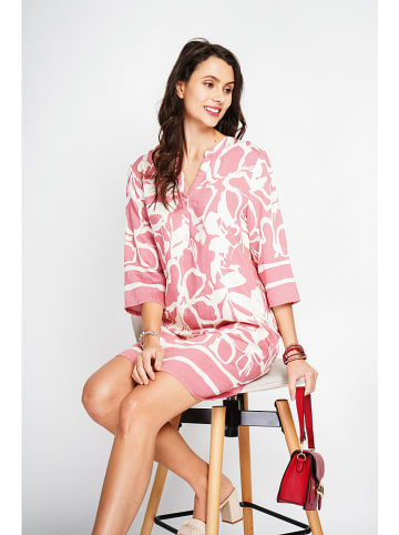Le Jardin du Lin Kleid in Weiß/ Rosa