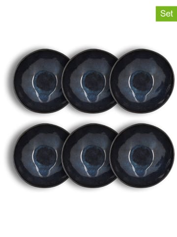 Ogo Living 6-delige set: kommen "Costa" blauw/grijs - (H)7x Ø 19,5 cm