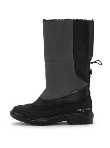 Ilse Jacobsen Leder-Stiefel in Schwarz/ Grau