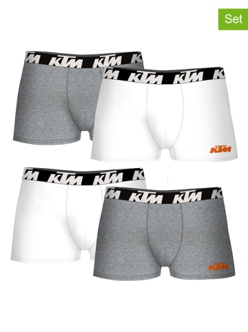 KTM Bokserki (4 pary) w kolorze szarym i białym