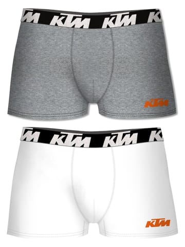 KTM Bokserki (4 pary) w kolorze szarym i białym
