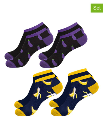Lucky Socks Skarpety (4 pary) w kolorze czarnym
