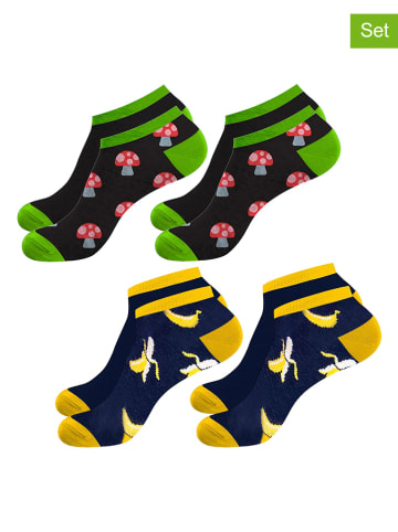 Lucky Socks 4-delige set: sokken zwart/meerkleurig