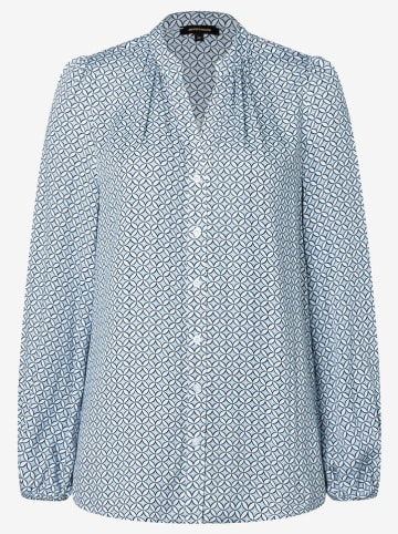 More & More Blouse lichtblauw/wit