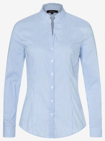 More & More Blouse lichtblauw/wit