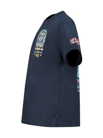 Geographical Norway Koszulka "Jakado" w kolorze granatowym