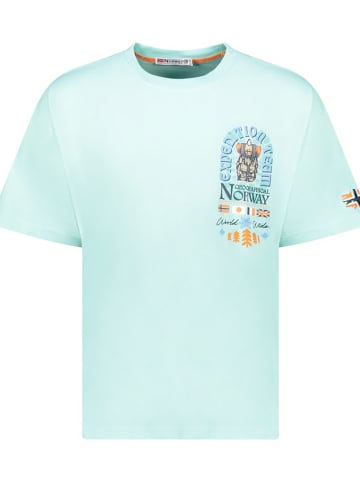 Geographical Norway Koszulka "Jakado" w kolorze turkusowym