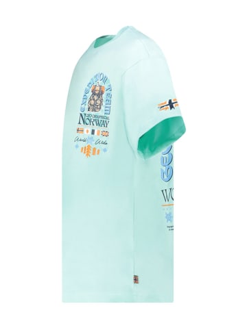 Geographical Norway Koszulka "Jakado" w kolorze turkusowym