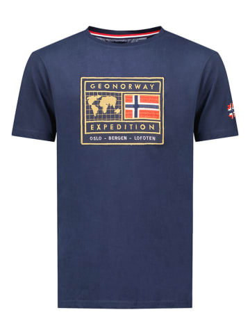 Geographical Norway Koszulka "Jofoten" w kolorze granatowym