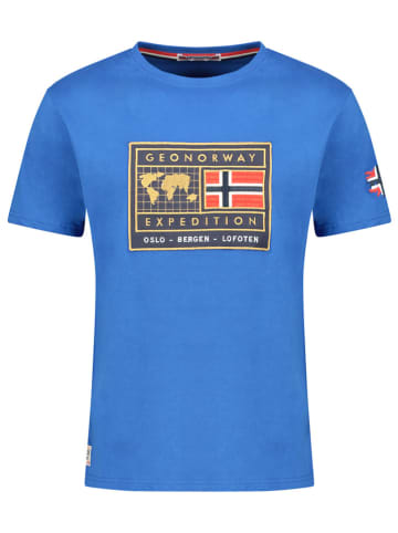 Geographical Norway Koszulka "Jofoten" w kolorze niebieskim