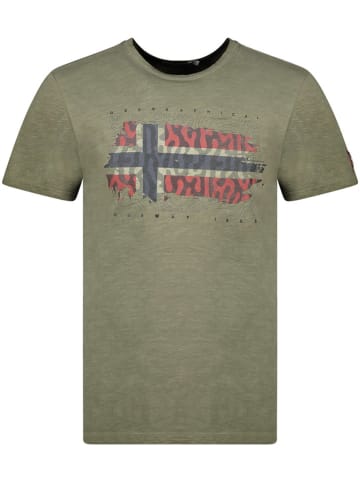 Geographical Norway Koszulka "Jopograph" w kolorze khaki