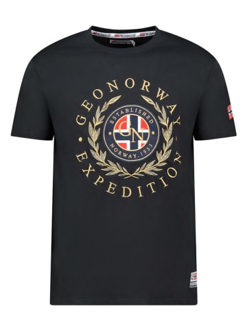 Geographical Norway Koszulka "Jiger" w kolorze czarnym