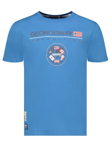 Geographical Norway Koszulka "Jvick" w kolorze niebieskim