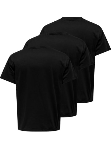 ONLY & SONS 3er-Set: Shirts "Jeff" in Schwarz