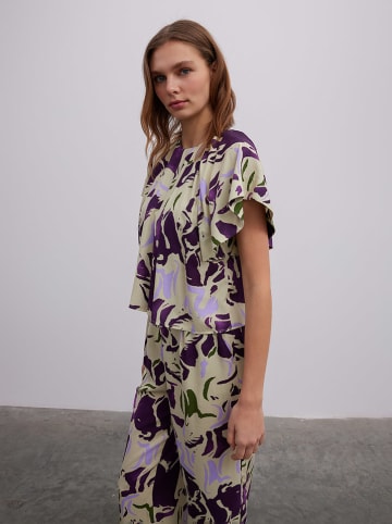 BGN Blouse paars/crème