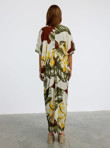 BGN Kleid in Grün/ Creme