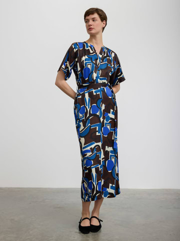 BGN Kleid in Blau/ Braun/ Creme