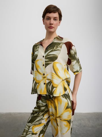 BGN Blouse groen/crème