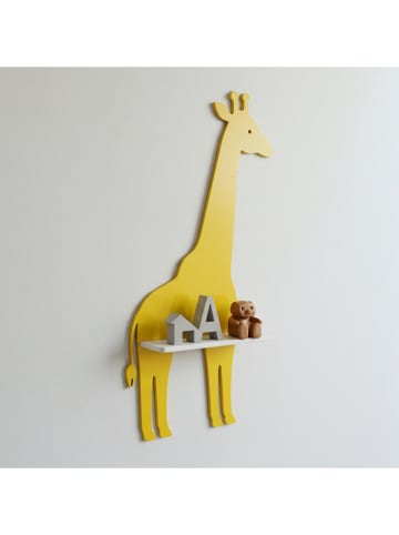 Woody Kids Wandregal in Gelb/ Weiß - (B) 25 x (H) 33 x (T) 10 cm