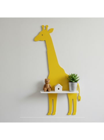 Woody Kids Regał ścienny w kolorze biało-żółtym - 25 x 33 x 10 cm