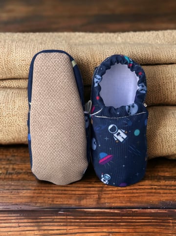 hippodino Pantoffels donkerblauw/meerkleurig