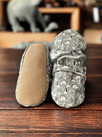 hippodino Hausschuhe in Hellgrau/ Beige