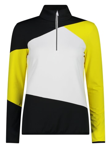 CMP Funktionsshirt in Schwarz/ Gelb/ Weiß